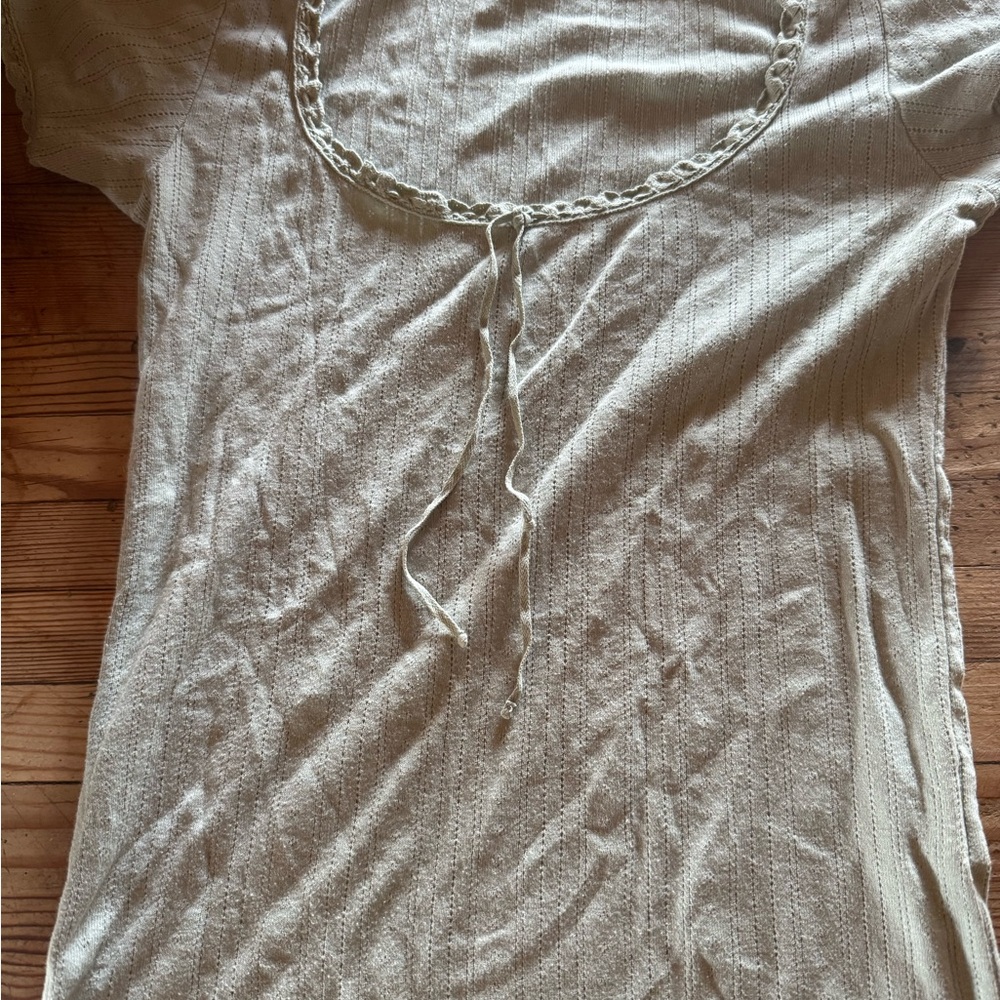 Doen Pointelle Cap Sleeve Top